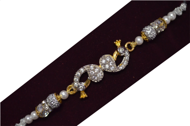 Bhaiya Bhabhi Rakhi - Gold Rakhi (650x467), Png Download