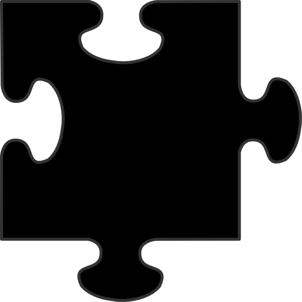 Black Border Puzzle Piece Svg Clip Arts 600 X 599 Px (600x599), Png Download