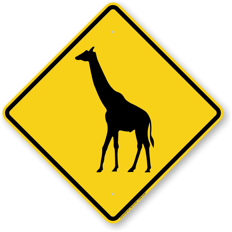 Giraffe Crossing Symbol Sign - Giraffe Crossing Sign (800x800), Png Download