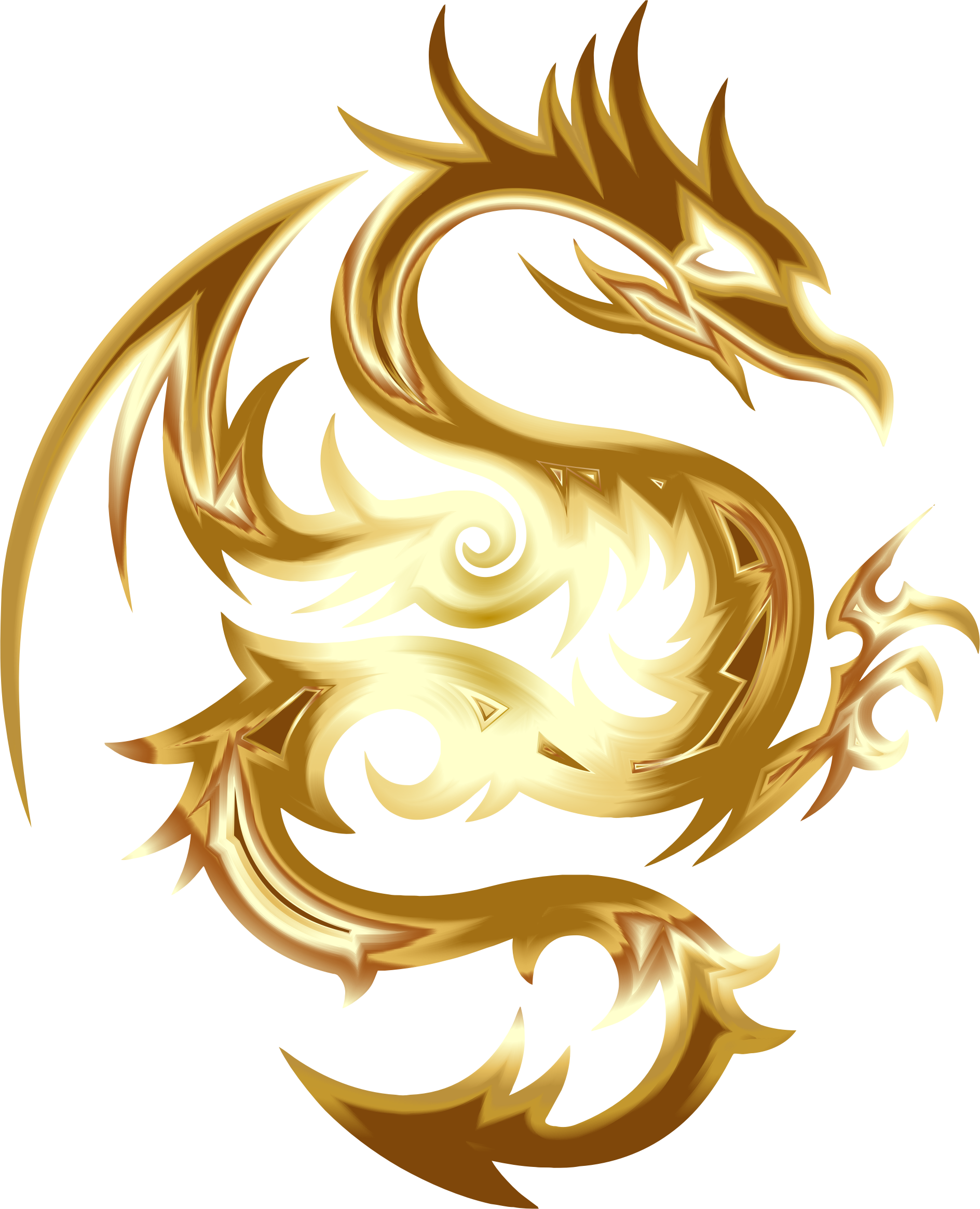 Chinese Dragon Gold Computer Icons Fenghuang - Dragon With No Background (608x750), Png Download