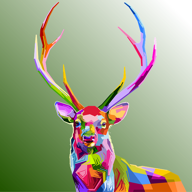 Animal, Colorful, Decoration, Deer, Design, Geometry - Deer (640x640), Png Download