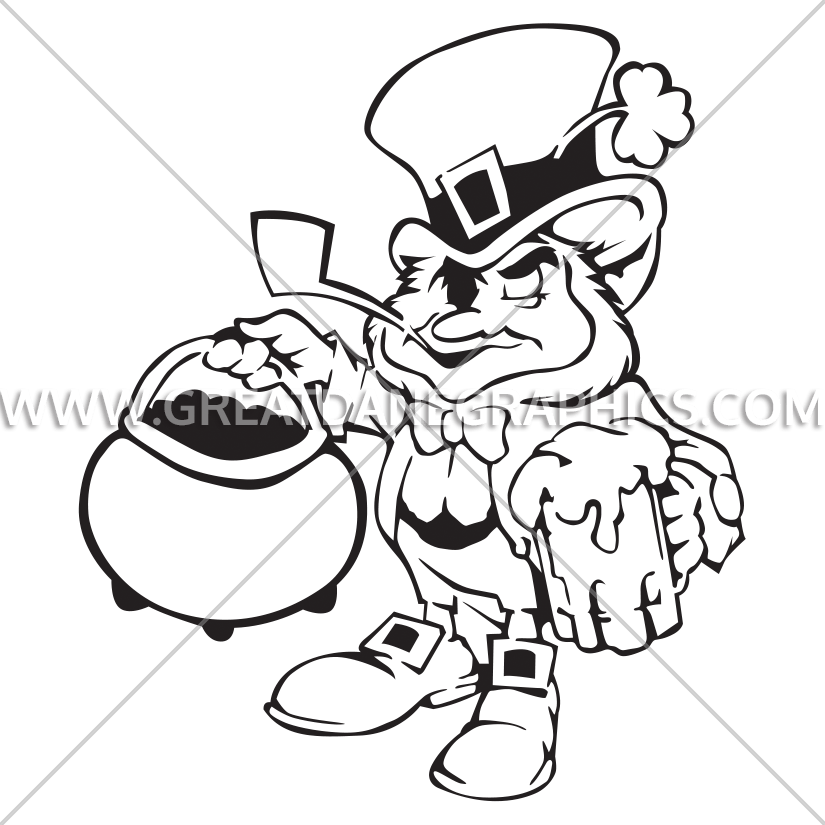 Leprechaun Pot Of Gold - Cartoon (825x825), Png Download