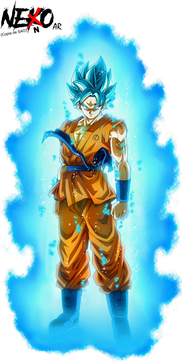 Son Goku Super Saiyan God Super Saiyan - Goku Ssj Blue Aura (632x1264), Png Download
