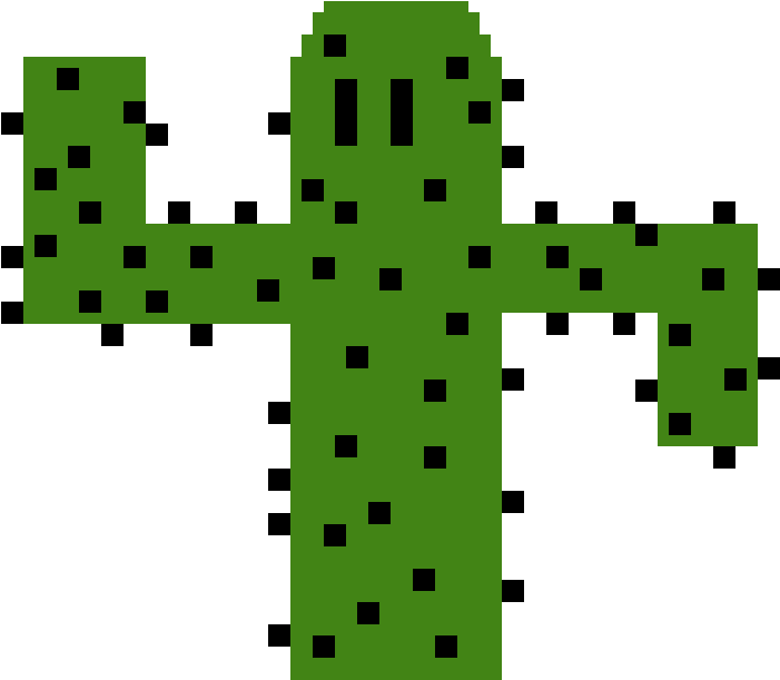 Pixel Cactus - Cross (1000x1000), Png Download