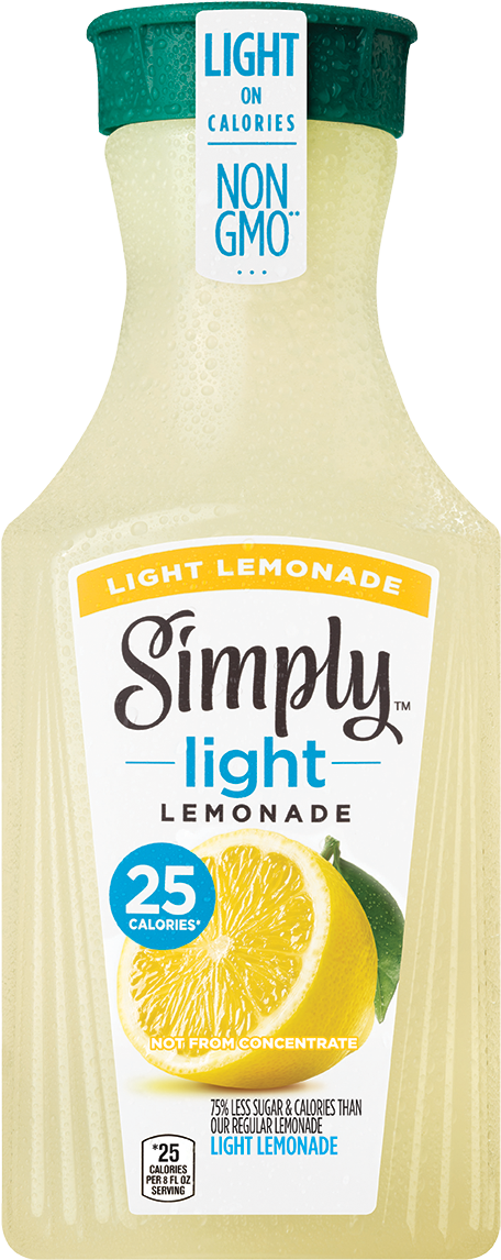 Simply Lemonade Light Nutrition (544x1200), Png Download