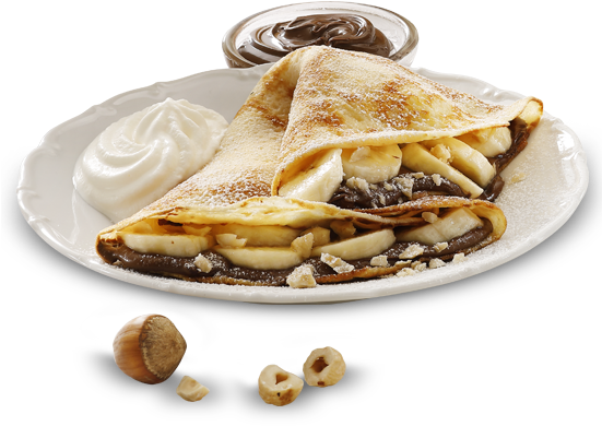 Pancake Banana & Nutella - English Muffin (550x400), Png Download