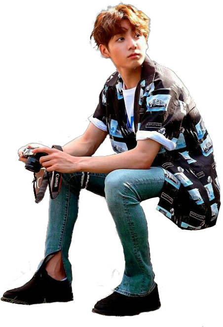 Png, Jungkook, And Render Image - Jungkook Sitting Png (452x664), Png Download