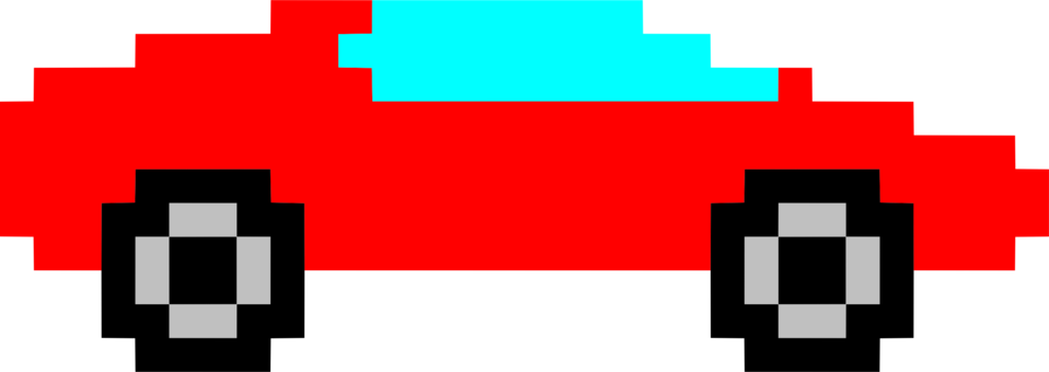 Car Pixel Art Drawing Pixelation - Pixel Art Auto (958x340), Png Download