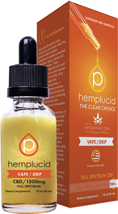 Hemplucid Vape / Drip - Hemplucid Water Soluble 1500mg (800x797), Png Download