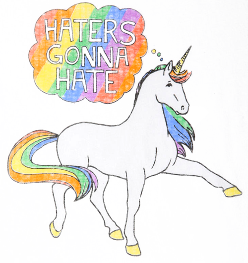 Tumblr Unicorn Png - Unicorns Hater Gonna Hate (500x530), Png Download
