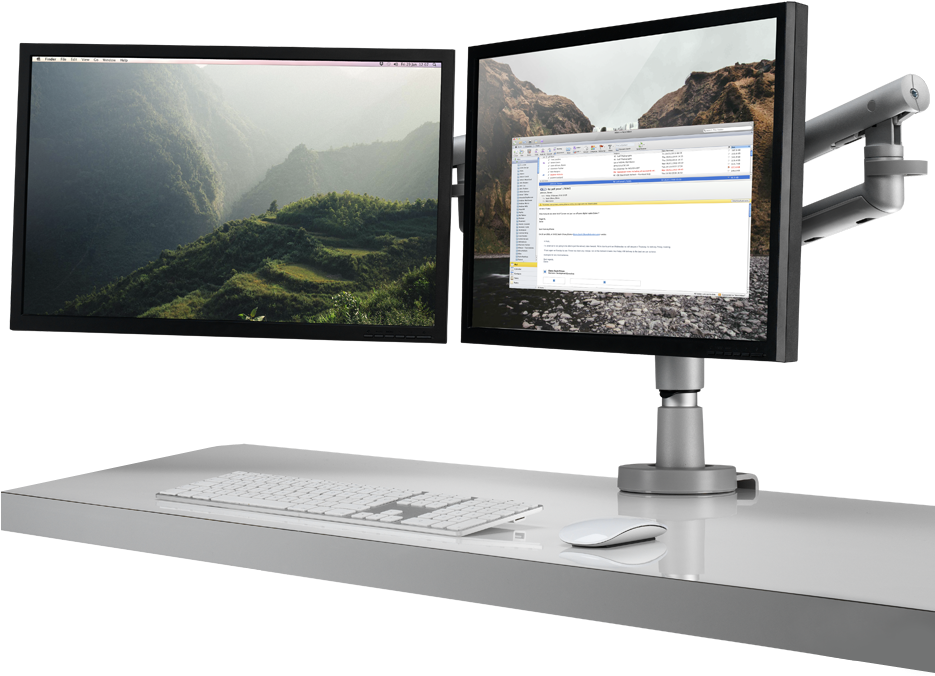 Flo Modular Provides A Dual Screen Solution Whereby - 2 Beeldschermen (970x692), Png Download