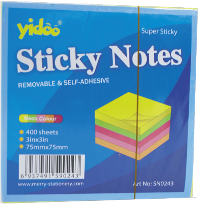 Blue Postic Note Blue Post It Note Png - Samolepicí Bloček 75x75mm 400 Listů - Neon ...