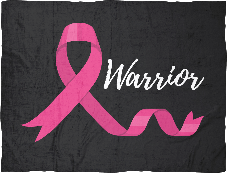 Warrior Pink Ribbon Fleece Blanket - Blanket (1024x1024), Png Download