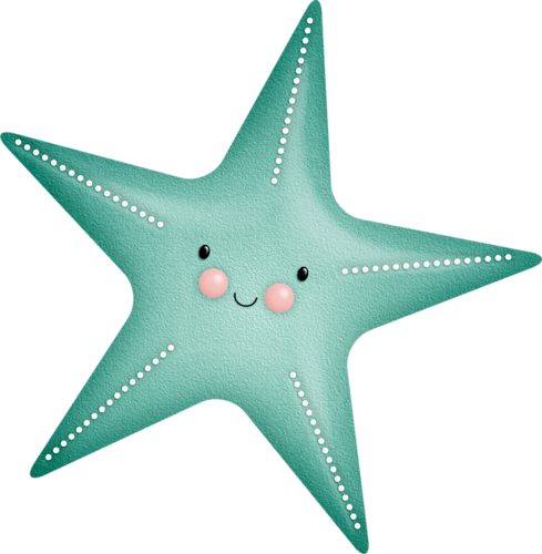 Green Clipart Starfish - Starfish Clipart Cute (489x500), Png Download