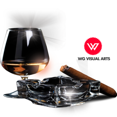 Psd Detail - Cigar And Whiskey Png (399x400), Png Download