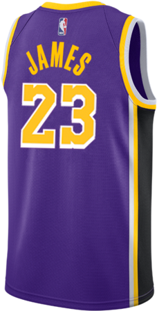 Los Angeles Lakers Lebron James 2018-19 Statement Edition - Nike Brooklyn Nets Black Swingman Custom Jersey - Icon (360x480), Png Download