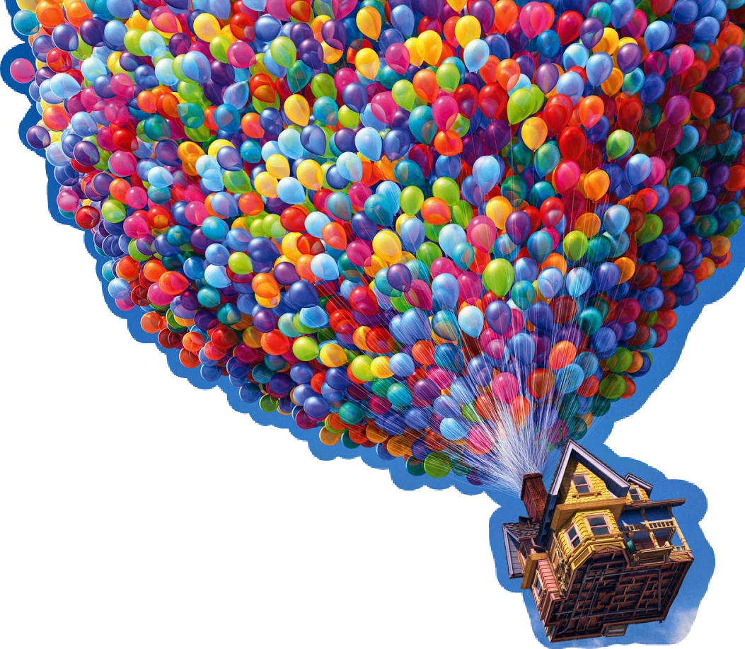 Up Disney Pixar Balloons Balloon Clouds Sky - Up Disney Pixar Png (1053x917), Png Download