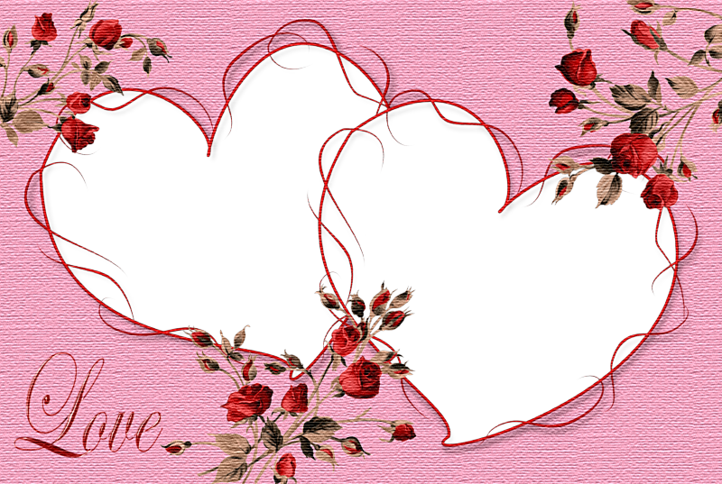 Dos Enamorados Corazones Marco - Psd (800x537), Png Download