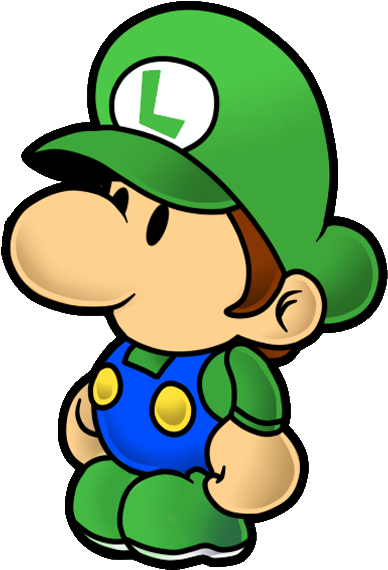 Luigi Clipart Paper - Paper Mario Baby Luigi (393x577), Png Download