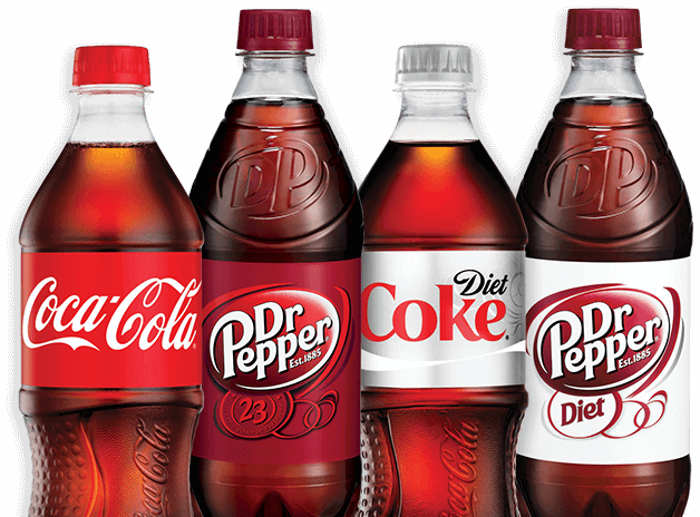 Coca-cola, Dr Pepper, Diet Coke, Diet Dr Pepper - Dr Pepper Soda Dr Pepper Plastic Bottle 24 Count 20 (628x464), Png Download