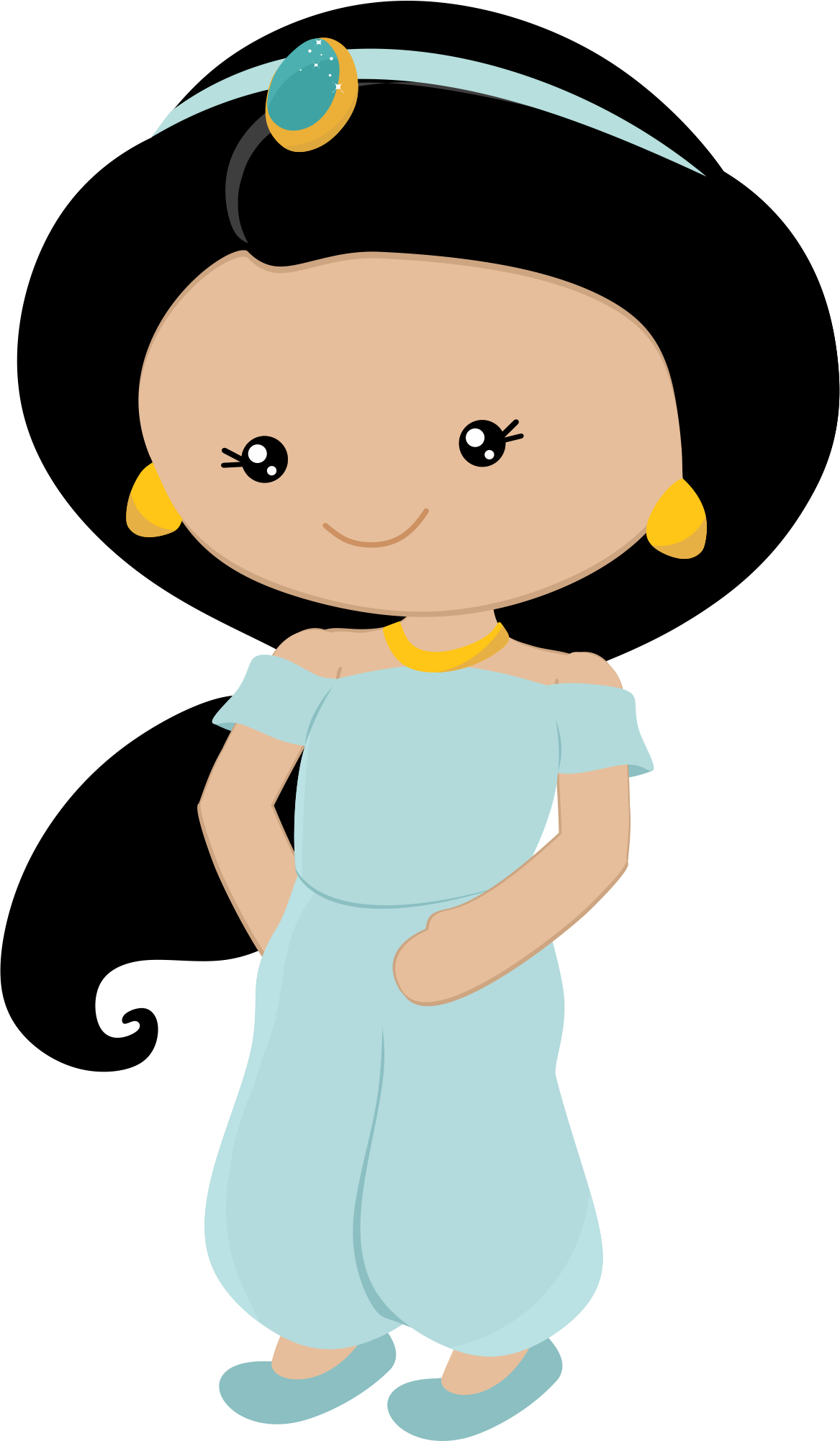 Jasmine Clipart Indian Princess - Little Princess Disney Png (1167x2001), Png Download