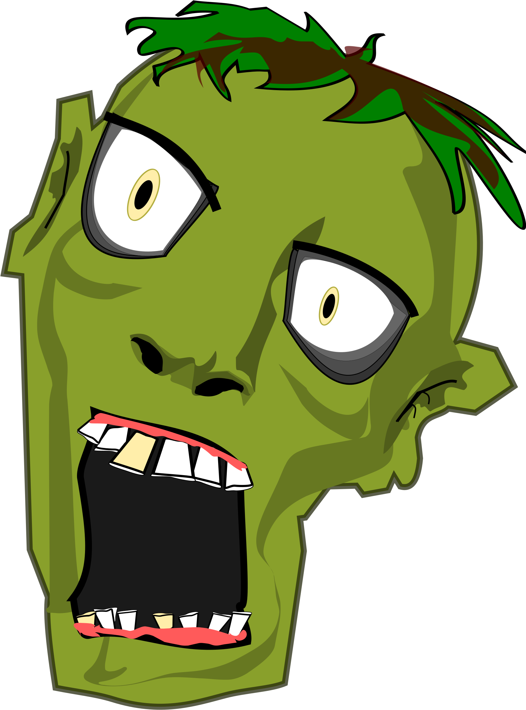 Zombie Head Clip Art (2057x2400), Png Download