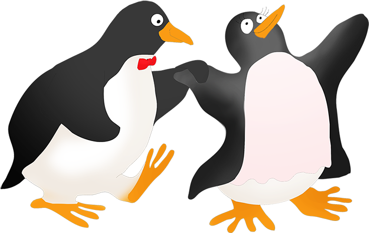 Clip Black And White Library Funny Penguin Clip Art - Clip Art (768x488), Png Download