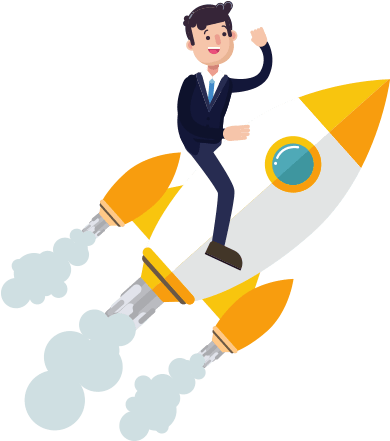 Startup Businessman Rocket - Corpoworking (399x450), Png Download