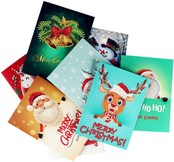 Send Friends And Family Diamond Christmas Cards This - Diy Christmas Cards (600x600), Png Download