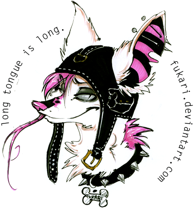 Long Tongue Is Long - Furry Art Long Tongue (400x428), Png Download