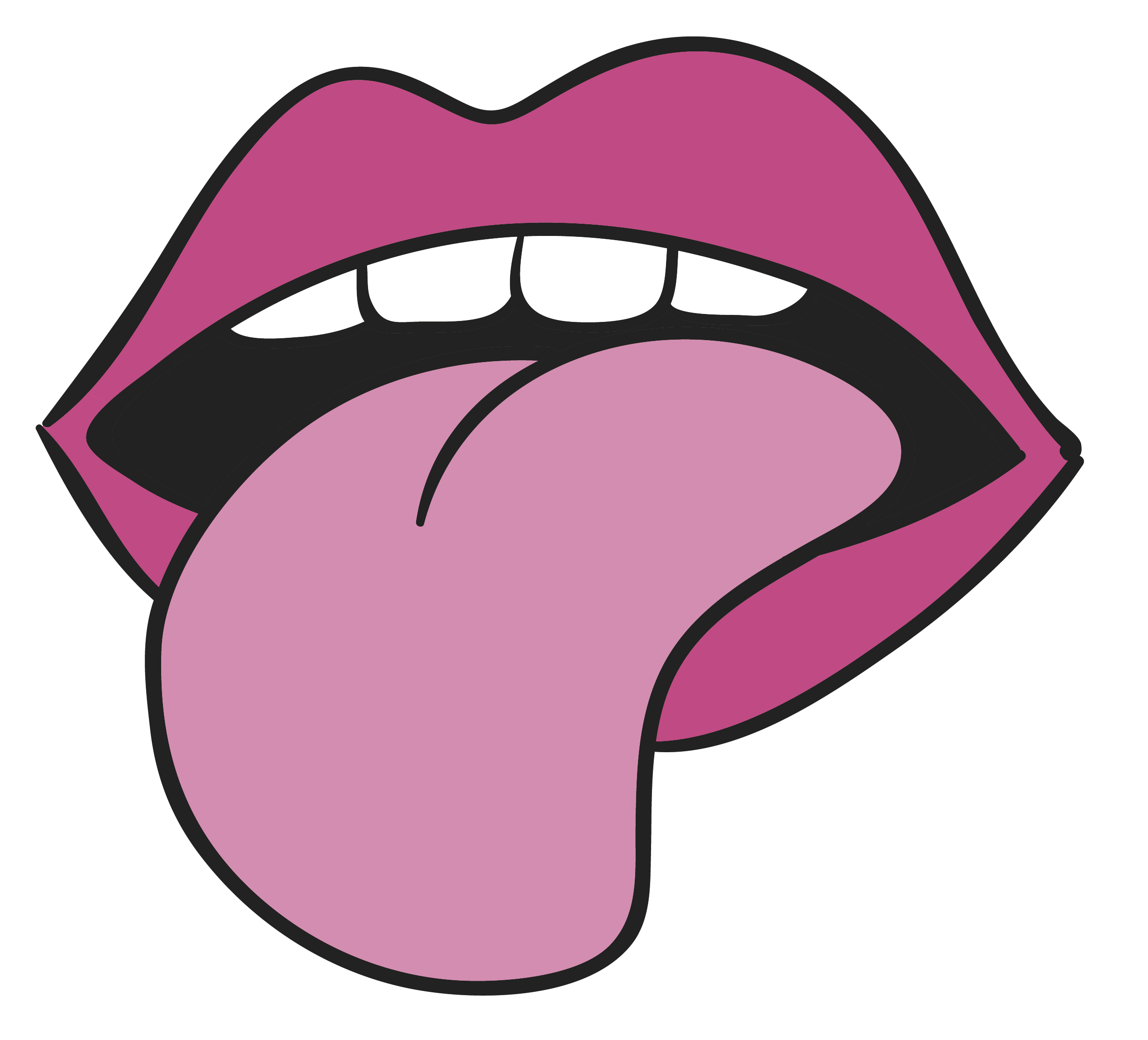 Sticker Clip Art - Tongue Clipart Png (2458x2226), Png Download