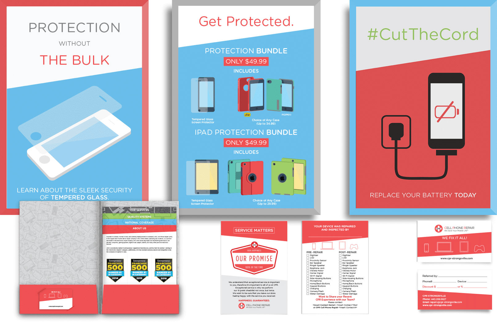 Cell Phone Repair Print Collateral By Front Porch Solutions - Phone Repair Ad (1612x1044), Png Download