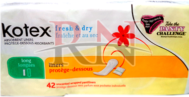 Fresh & Dry Liners, Long 42ct - Kimb Clark Pad Maxi Kotex Reg Abs 24ea/pk 12pk/cs (380x380), Png Download