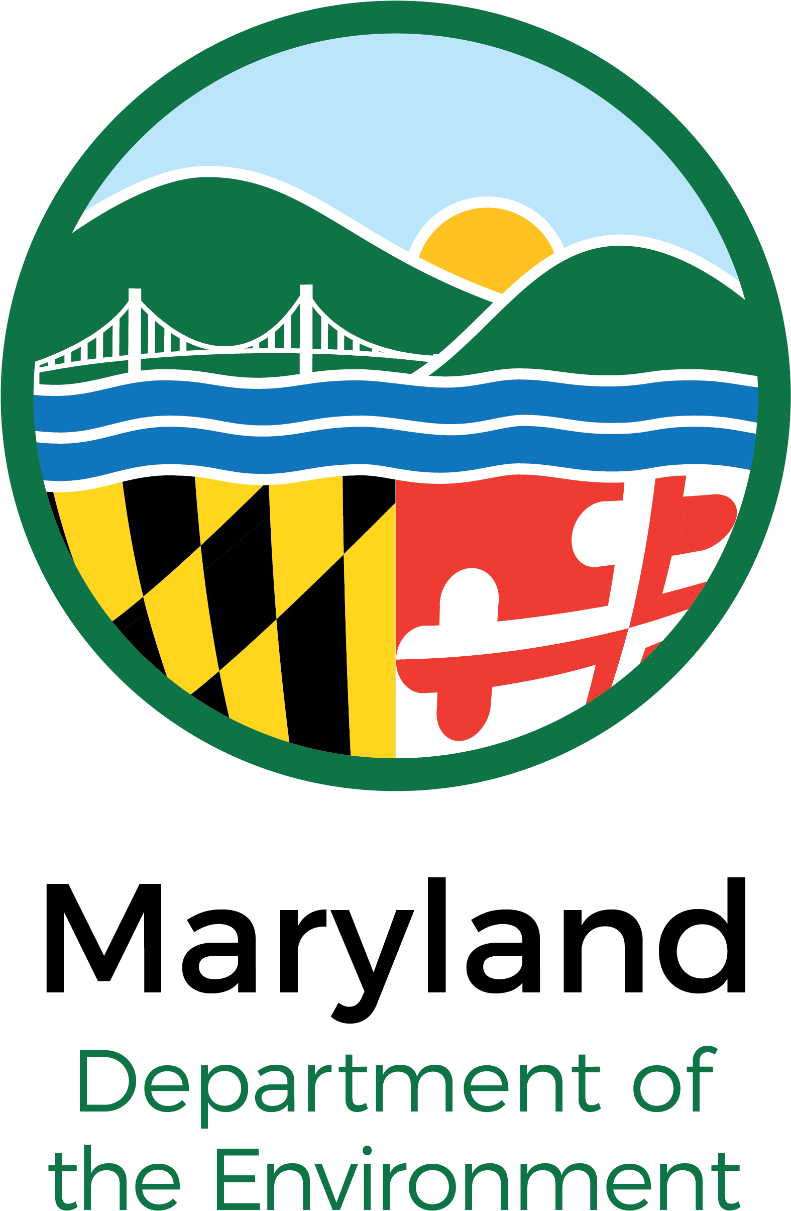 Vertical With Green Text - Maryland Department Of The Environment Logo (1800x2650), Png Download