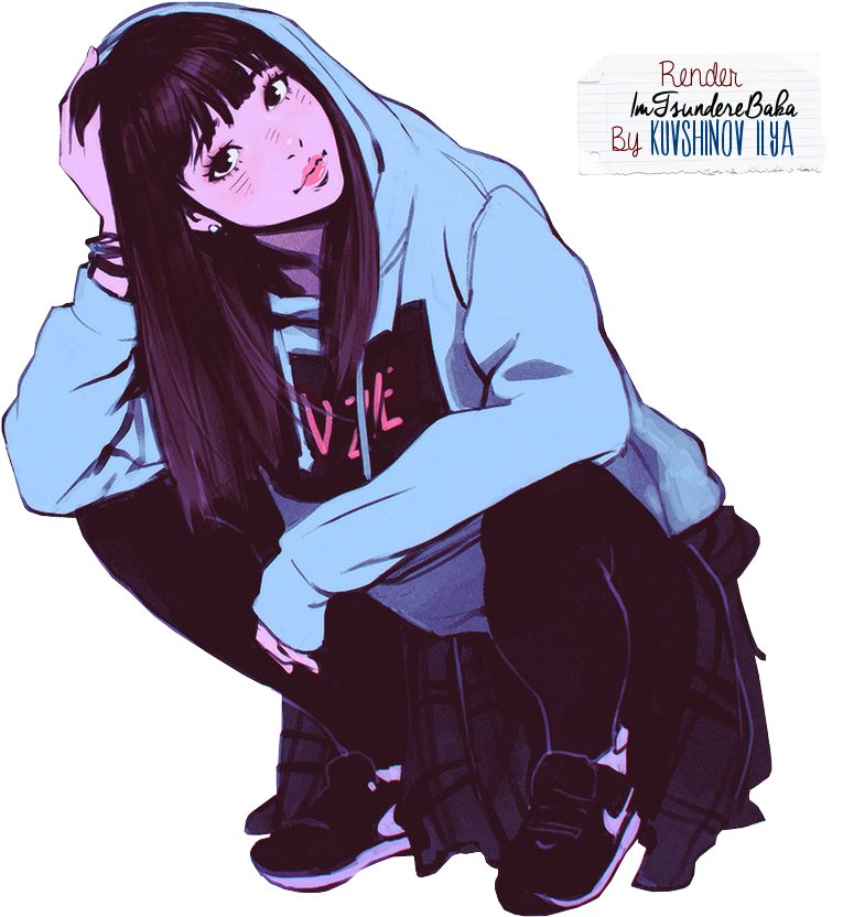 Sh*t 4chan Says » Thread - Hoodie Cool Anime Girl (850x850), Png Download