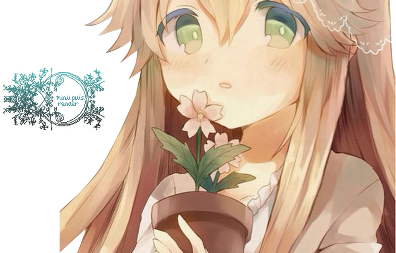 Anime Girl Flower Crown Tumblr Hitman Game - Small Cute Anime Girl (1368x855), Png Download