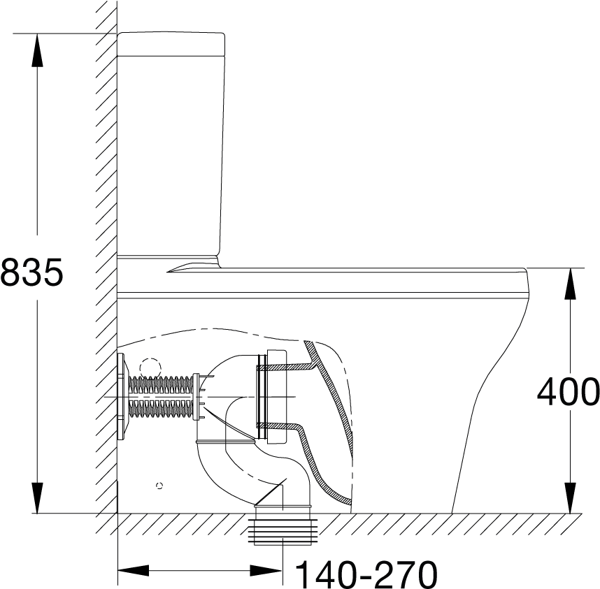 American Standard Cygnet Cc Btw Back Inlet Toilet Suite - Toilet (1200x900), Png Download