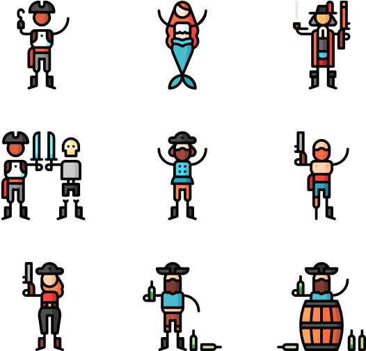 Pirates (600x564), Png Download