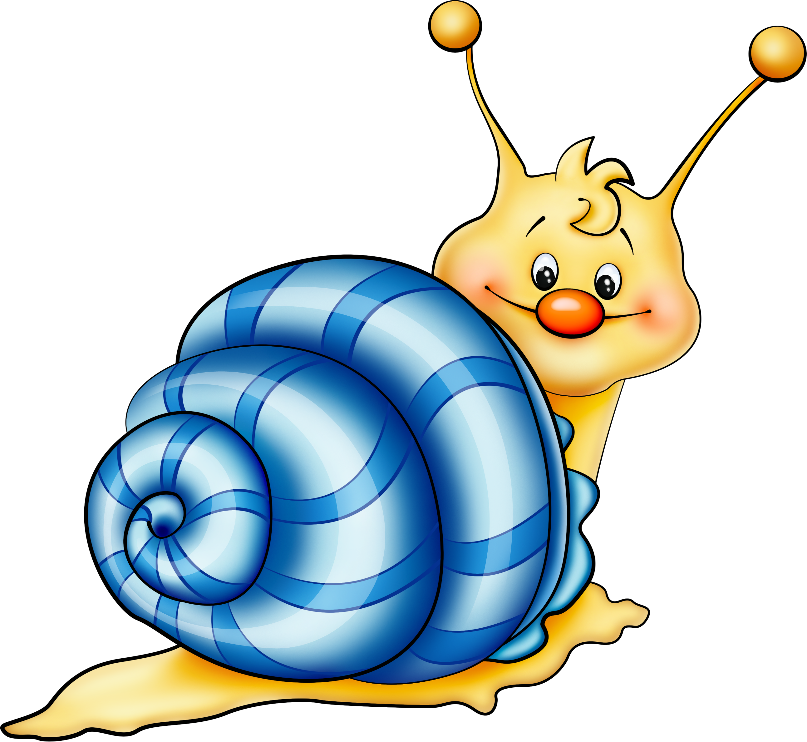 Blue Snail Cartoon Png Picture - Caracol De Mar Animado Png (2585x2376), Png Download