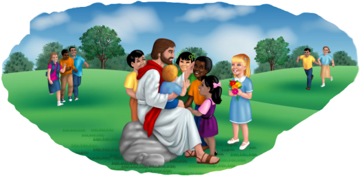 Because Christ Commanded Us In Mark - Children With Jesus Png (541x271), Png Download