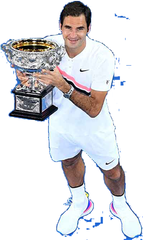 Roger Federer Grand Slam 20 Shower With Grand Slam - Trophy (305x470), Png Download
