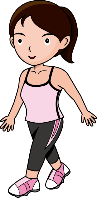 Walking Fitness Clipart - Woman Walking Clipart Transparent (311x633), Png Download