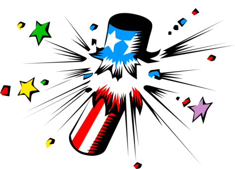 Firecracker Standard Fireworks Computer Animation - 4th Of July Firecracker (473x340), Png Download