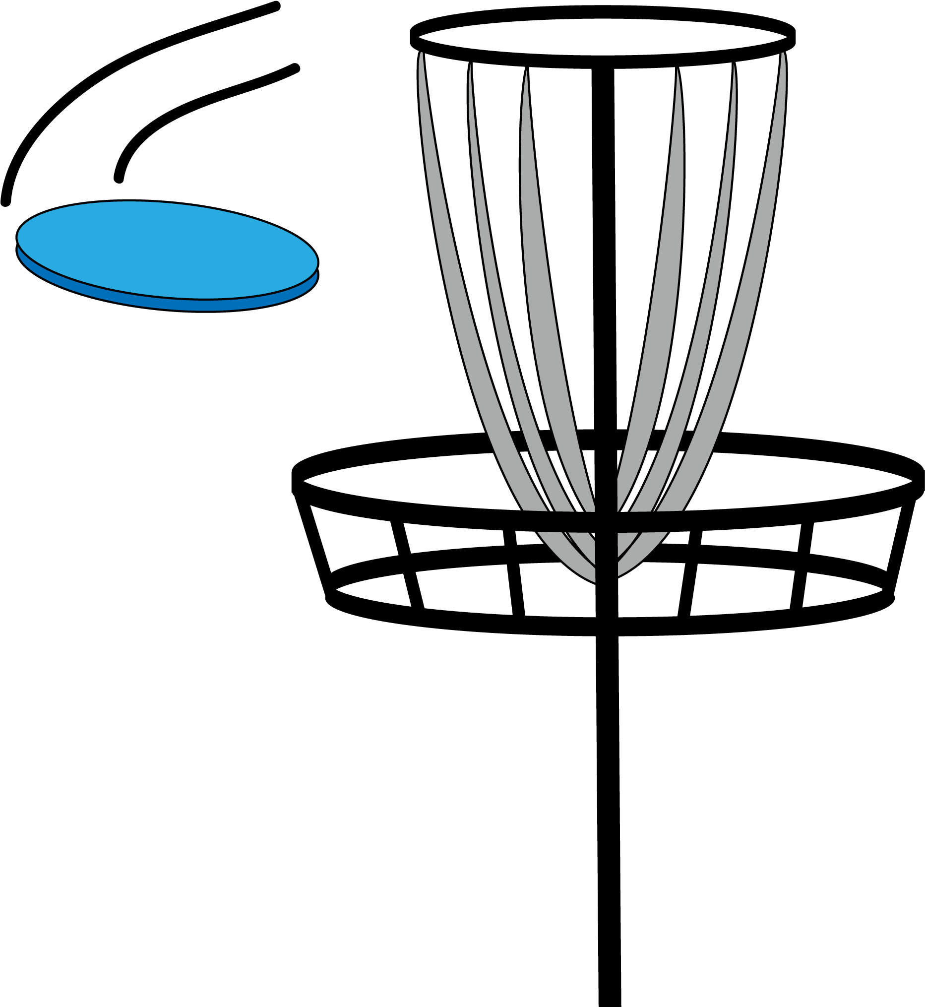 Golf Fitness Cliparts - Disc Golf Basket Clipart (1890x2032), Png Download