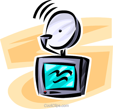 Satellite Television Royalty Free Vector Clip Art Illustration - Illustration (480x463), Png Download