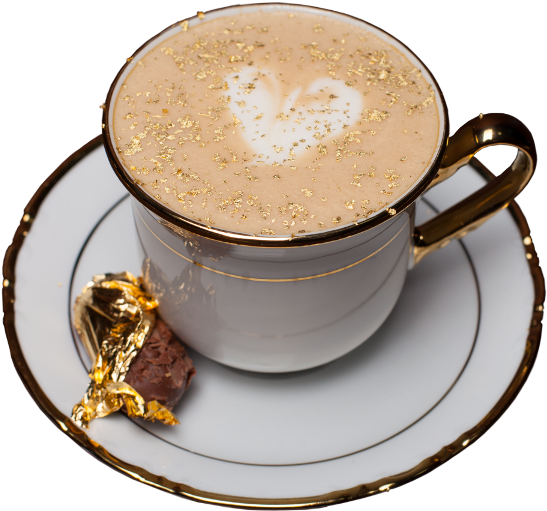 Edible Gold Powder Coffee - Beautiful Cup Of Coffee Png (600x600), Png Download