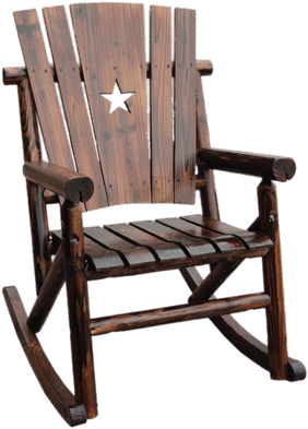Rocking Chair With Star Decoration - Cracker Barrel Outdoor Rocking Chair (400x400), Png Download