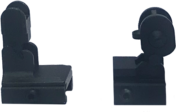 Front And Rear Iron Flip-up Sights (797x628), Png Download