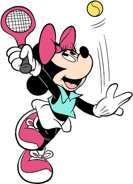 More Sports Clip Art - Minnie Mouse Playing Tennis Clipart (449x618), Png Download