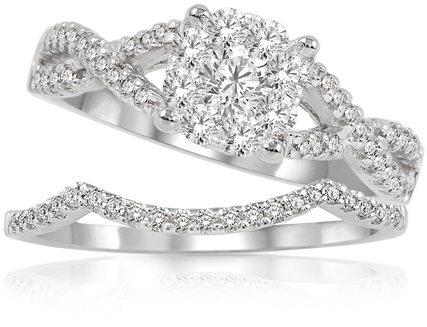 Bridal Diamond Ring Set, - Pre-engagement Ring (498x498), Png Download